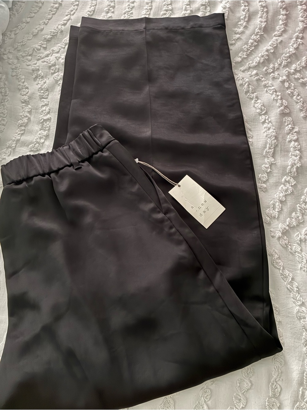 Target A. New day Satin Wide-Leg Pants in Black